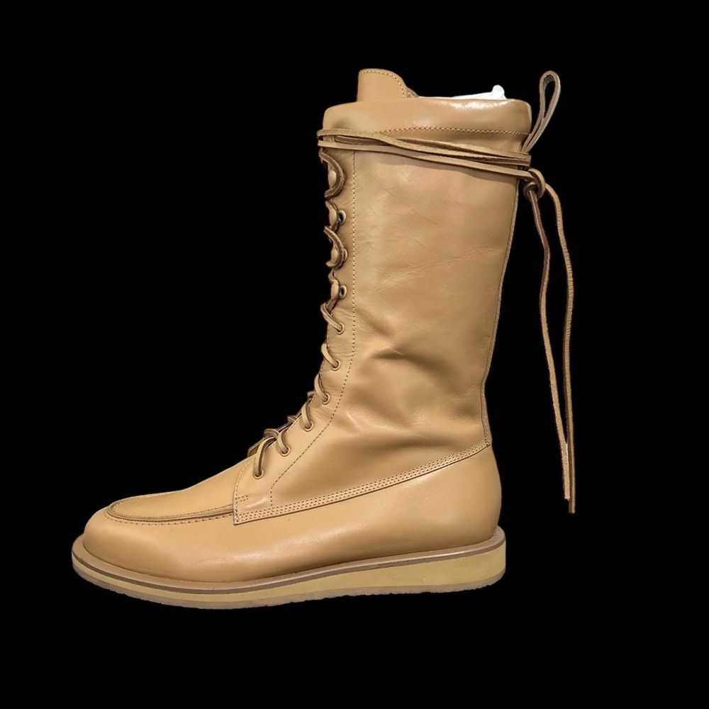 Karla Welch x Tamara Mellon Hellbent Mid-calf Leather Lace-up Boots Size 42
